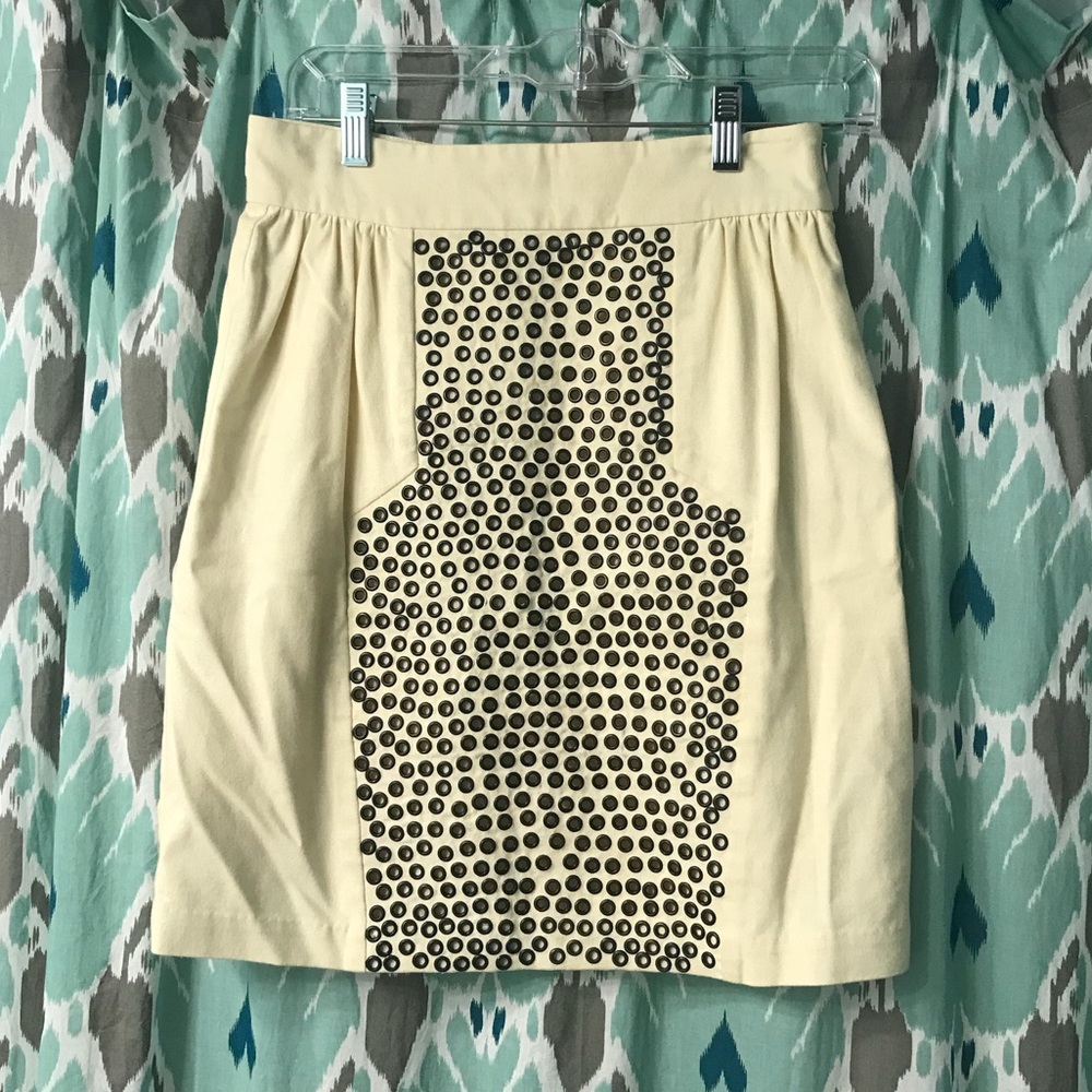 Loeffler Randall grommet skirt in off white